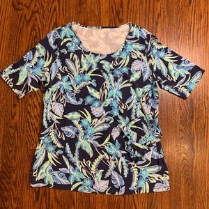 Lands End Floral Cotton Tshirt